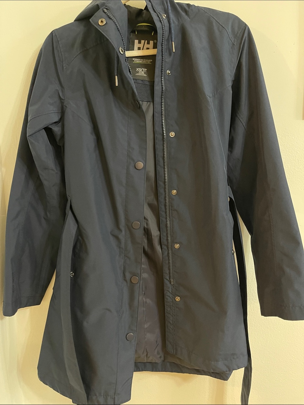 Helly Hansen Women's Dark Navy Trench Raincoat with Hood
